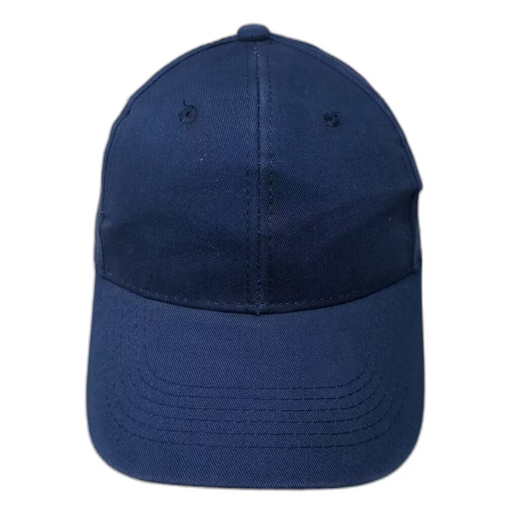 George Baseball Cap Blue Hat OS Adjustable Strapback Solid Plain Curved Brim
